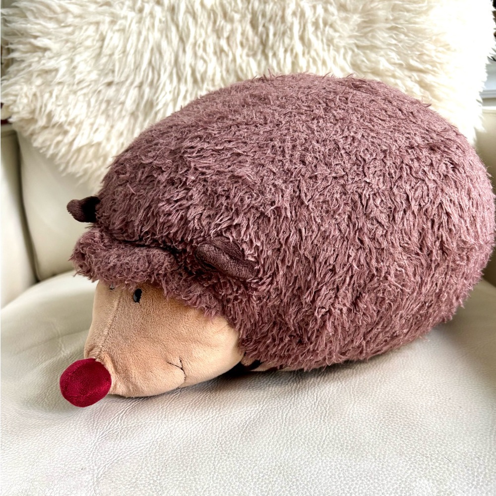 14” big Hedgehog with big red nose plush cushion